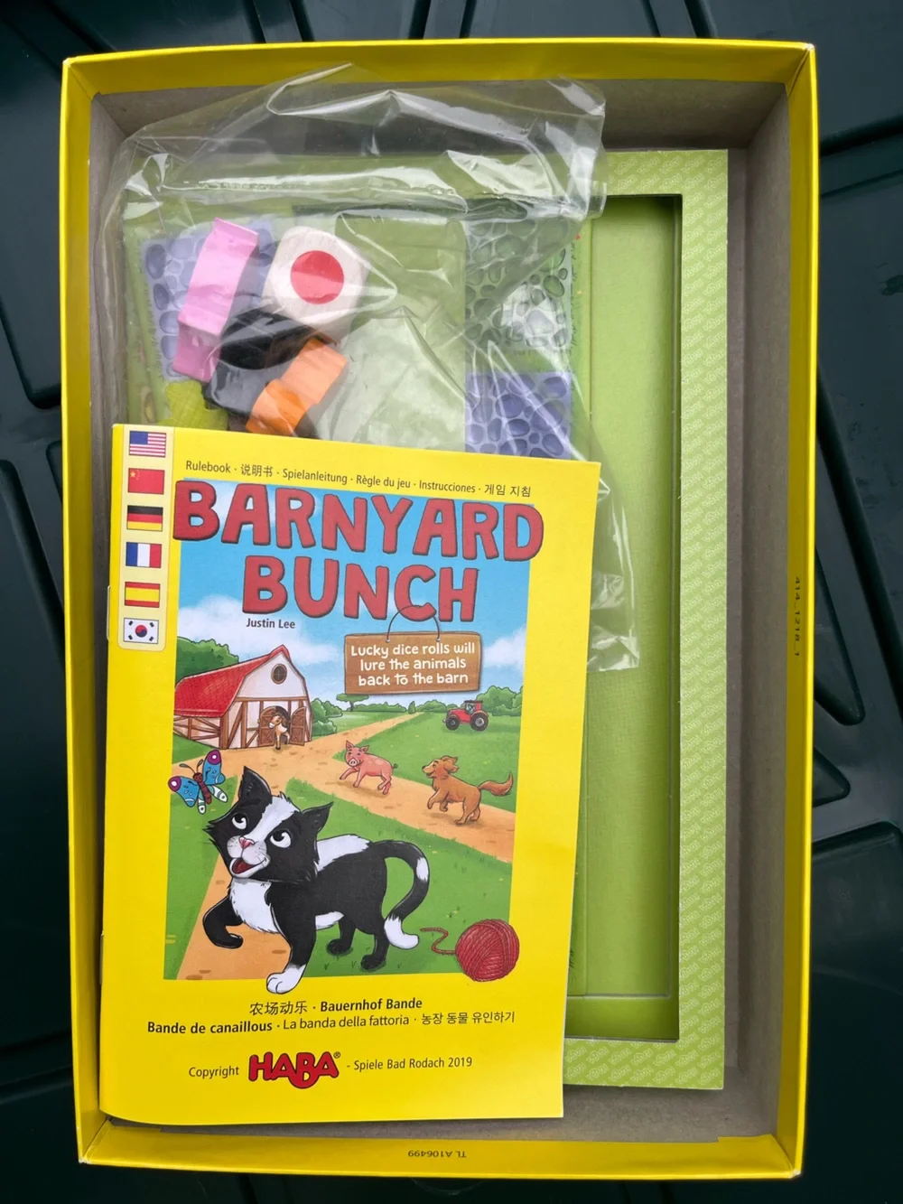 HABA Barnyard Bunch Kids Board Game - Yellow Box